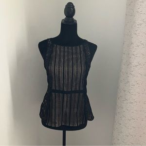 Women’s Loft Black Lace Blouse Size 2